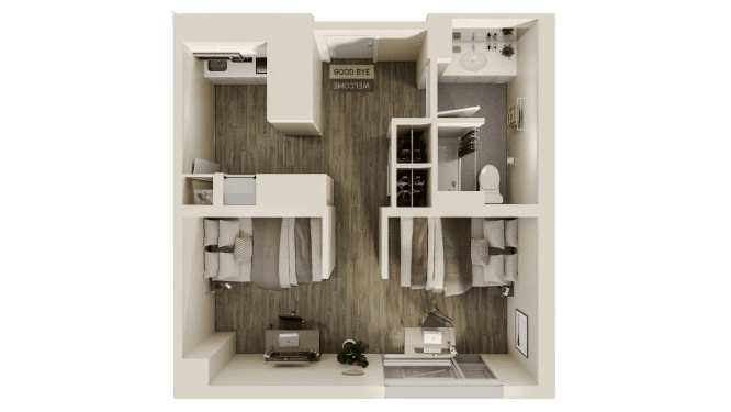Shared Bedroom - Suite Style 1-1SA1