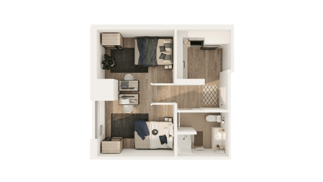 Shared Bedroom - Suite Style 1-1SA2