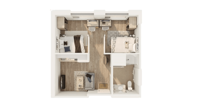 Shared Bedroom - Suite Style 1-1SC2