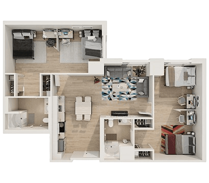 Shared Bedroom - Suite Style 2-2S2