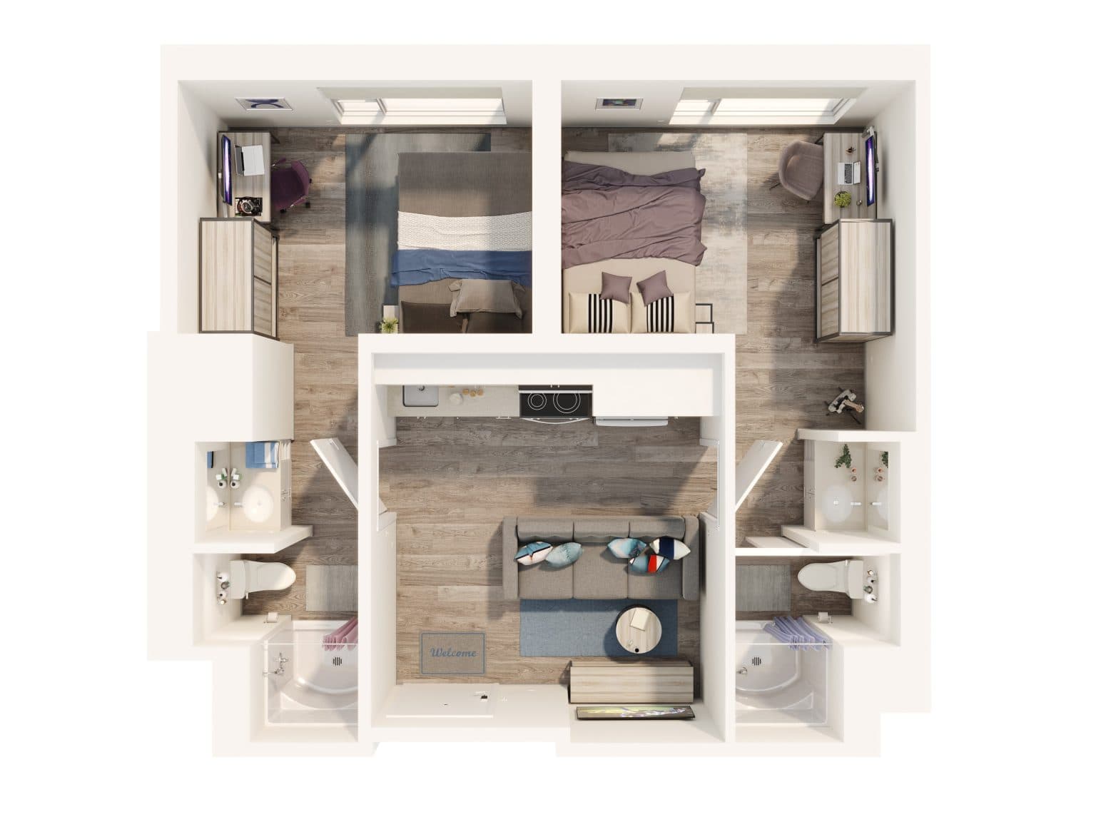 Two Bedrooms - Suite Style 2-2A3