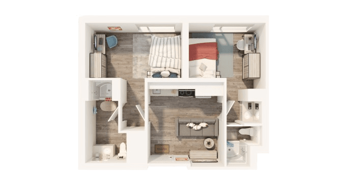 Two Bedrooms - Suite Style 2-2AC3