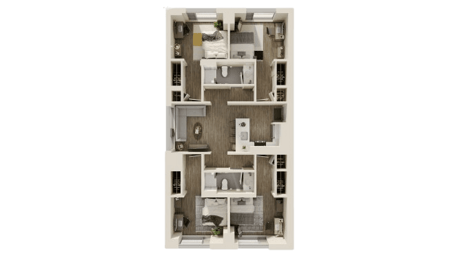 Four Bedrooms - Suite Style 4-2A1