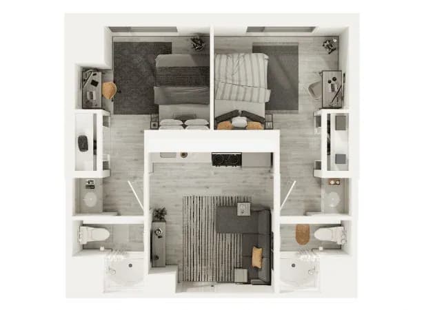 Two Bedroom, Two Bathroom Suite