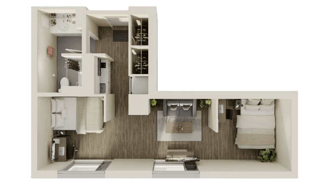 Shared Bedroom - Suite Style 1-1SB1