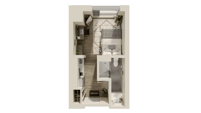 One Bedroom - Suite Style 1-1A1